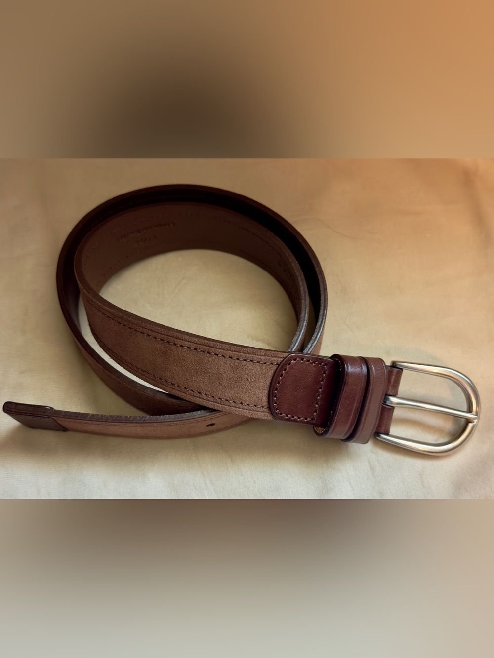 Trafalgar Brown Leather Belt with Silver Buckle